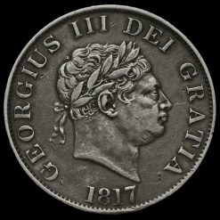 1817 George III Milled Silver Half Crown Obverse