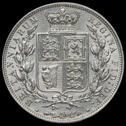 1880 Queen Victoria Young Head Silver Half Crown Reverse