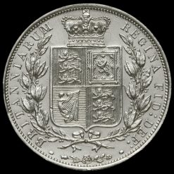 1881 Queen Victoria Young Head Silver Half Crown Reverse