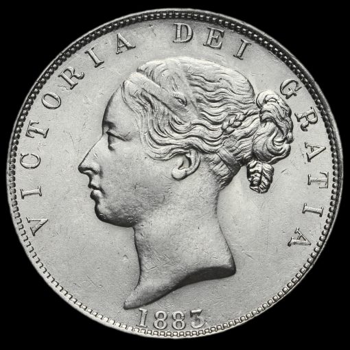 1883 Queen Victoria Young Head Silver Half Crown Obverse