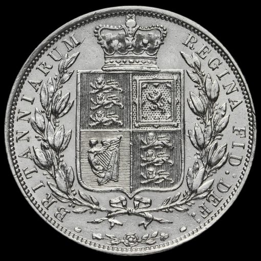 1883 Queen Victoria Young Head Silver Half Crown Reverse