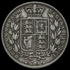 1886 Queen Victoria Young Head Silver Half Crown Reverse