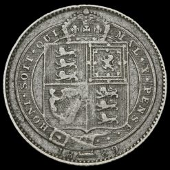 1889 Queen Victoria Jubilee Small Head Silver Shilling Reverse