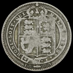 1889 Queen Victoria Jubilee Small Head Silver Shilling Reverse