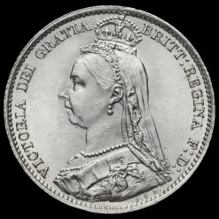 1891 Queen Victoria Jubilee Head Silver Sixpence Obverse