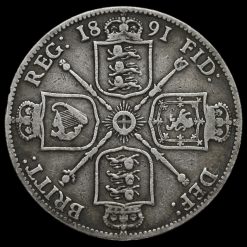 1891 Queen Victoria Jubilee Head Silver Florin Reverse