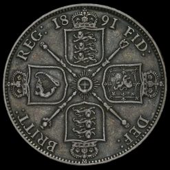 1891 Queen Victoria Jubilee Head Silver Florin Reverse