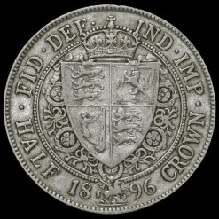 1896 Queen Victoria Veiled Head Silver Half Crown Reverse
