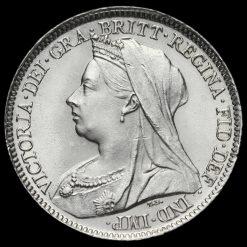 1898 Queen Victoria Veiled Head Silver Sixpence Obverse