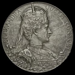 1902 Edward VII Coronation Official Silver Medal Reverse