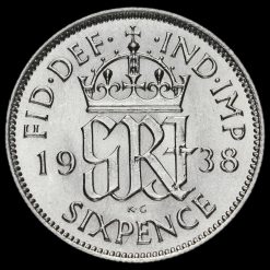 1938 George VI Silver Sixpence Reverse