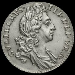 1696 William III Early Milled Silver Sixpence Obverse