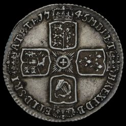 1745 George II Early Milled Silver Lima Sixpence Reverse