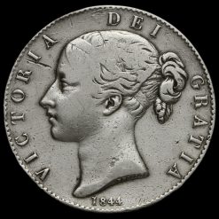 1844 Queen Victoria Young Head Silver Crown Obverse