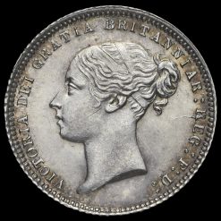 1871 Queen Victoria Young Head Silver Sixpence Obverse