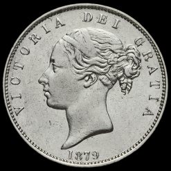 1879 Queen Victoria Young Head Silver Half Crown Obverse