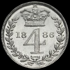 1886 Queen Victoria Silver Maundy Fourpence Reverse