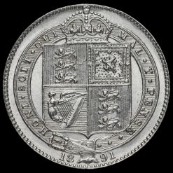 1891 Queen Victoria Jubilee Head Silver Shilling Reverse