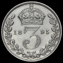 1895 Queen Victoria Veiled Head Silver Threepence Reverse