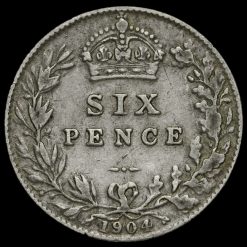 1904 Edward VII Silver Sixpence Reverse