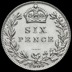 1905 Edward VII Silver Sixpence Reverse