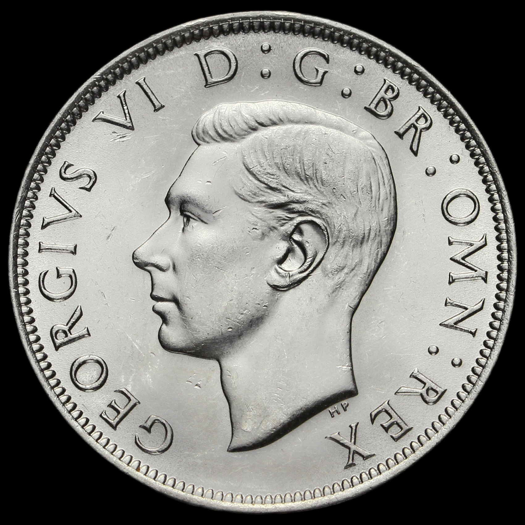 1946 VI Silver Half Crown, A/BU