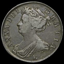 1707 Queen Anne Early Milled Silver Half Crown Obverse