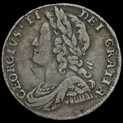 1732 George II Early Milled Silver Sixpence Obverse