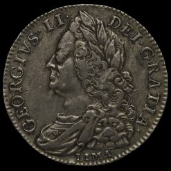 1746/5 George II Early Milled Silver Lima Half Crown Obverse
