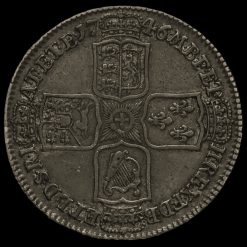 1746/5 George II Early Milled Silver Lima Half Crown Reverse