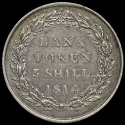 1814 George III Silver Three Shillings Bank Token Reverse