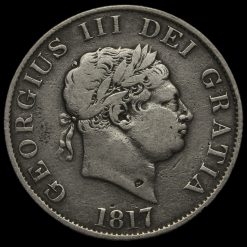 1817 George III Milled Silver Half Crown Obverse