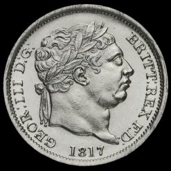 1817 George III Milled Silver Shilling Obverse