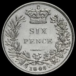 1846 Queen Victoria Young Head Silver Sixpence Reverse