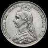 1890 Queen Victoria Jubilee Head Silver Sixpence Obverse