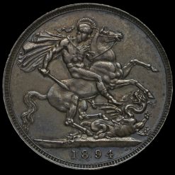 1894 Queen Victoria Veiled Head Silver LVII Crown Reverse
