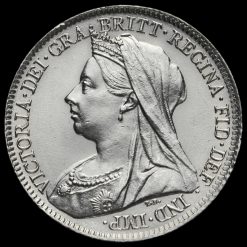 1896 Queen Victoria Veiled Head Silver Sixpence Obverse