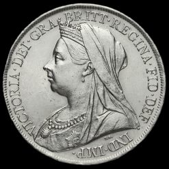 1900 Queen Victoria Veiled Head LXIII Silver Crown Obverse