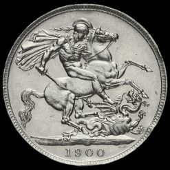 1900 Queen Victoria Veiled Head LXIII Silver Crown Reverse