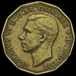 1946 George VI Brass Threepence Obverse