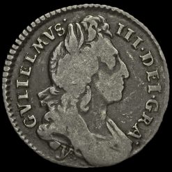 1696 William III Early Milled Silver Sixpence Obverse
