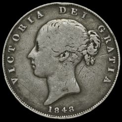 1848 Queen Victoria Young Head Silver Half Crown Obverse