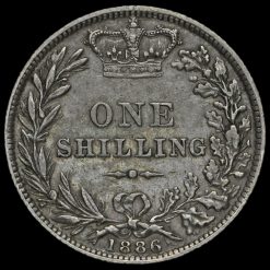1886 Queen Victoria Young Head Silver Shilling Reverse