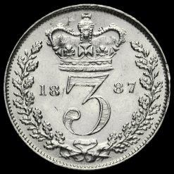 1887 Queen Victoria Young Head Silver Threepence Reverse