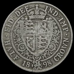 1898 Queen Victoria Veiled Head Silver Half Crown Reverse