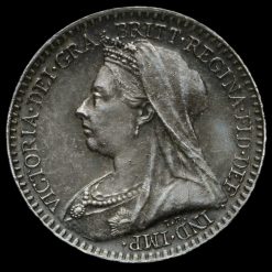 1901 Queen Victoria Veiled Head Silver Maundy Penny Obverse