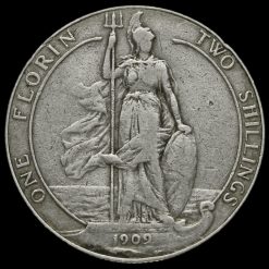 1909 Edward VII Silver Florin Reverse