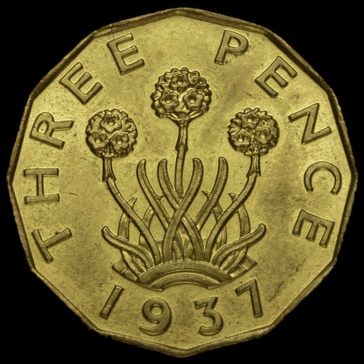 1937 George VI Brass Threepence Reverse