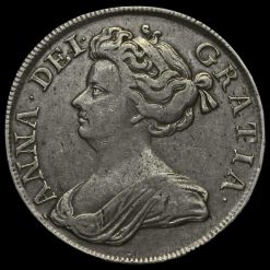1713 Queen Anne Early Milled Silver Half Crown Obverse