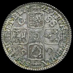 1723 George I Early Milled Silver SSC Shilling Reverse